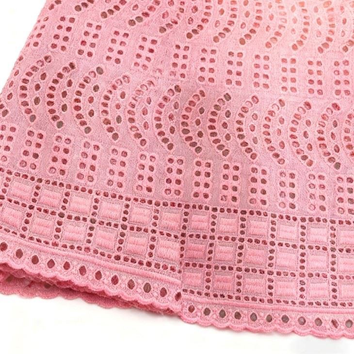 Ffabrig Lace Brodwaith Eyelet