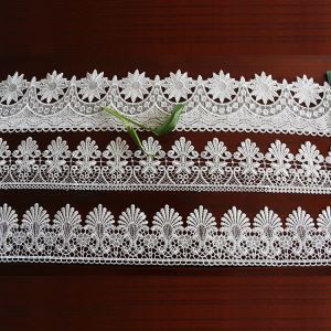 Trim Lace Brodwaith Chimecial Polyester Guipure Trim Lace Hydawdd Dŵr Ar gyfer Gwisgo
